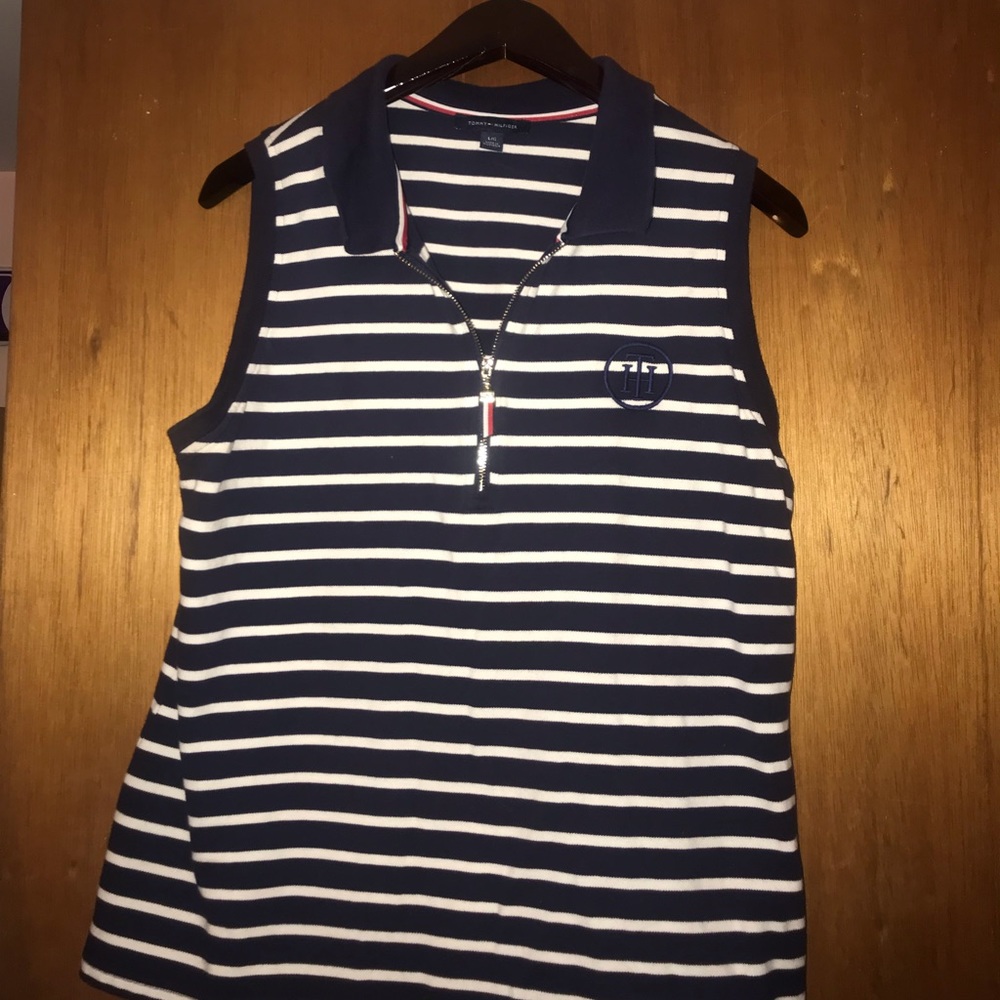 Tommy Hilfiger sleeveless zip up shirt
